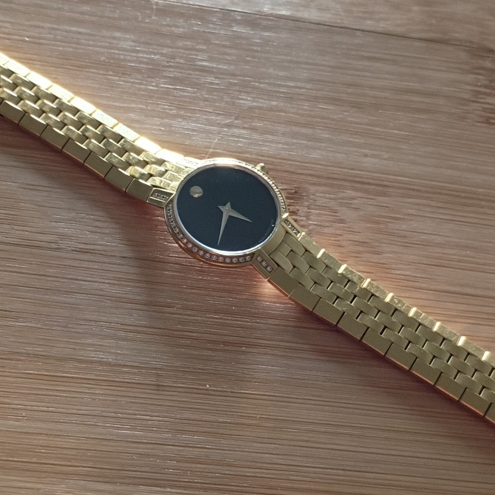 Movado Watch Gold Diamond FACETO $2495 - Picture 2 of 11